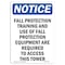 Signmission OSHA Notice Sign, Fall Protection Training And Use, 10in X 7in Rigid Plastic, 7" W, 10" H, Portrait OS-NS-P-710-V-12474 - alternate 1